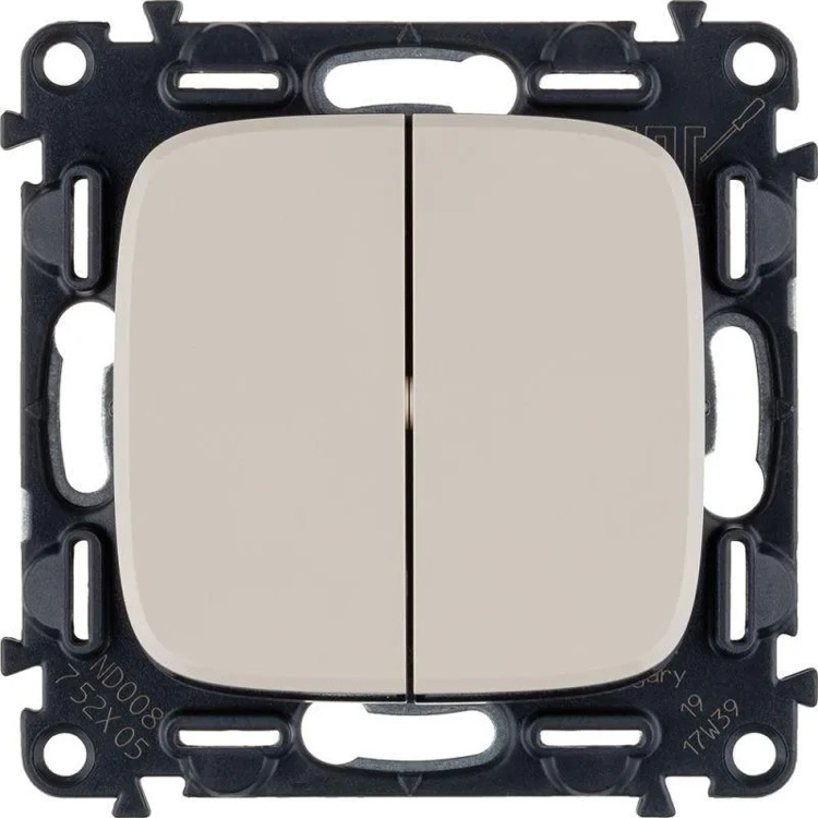 Выключатель двухклавишный Legrand Valena Allure 10A 250V слоновая кость 752805